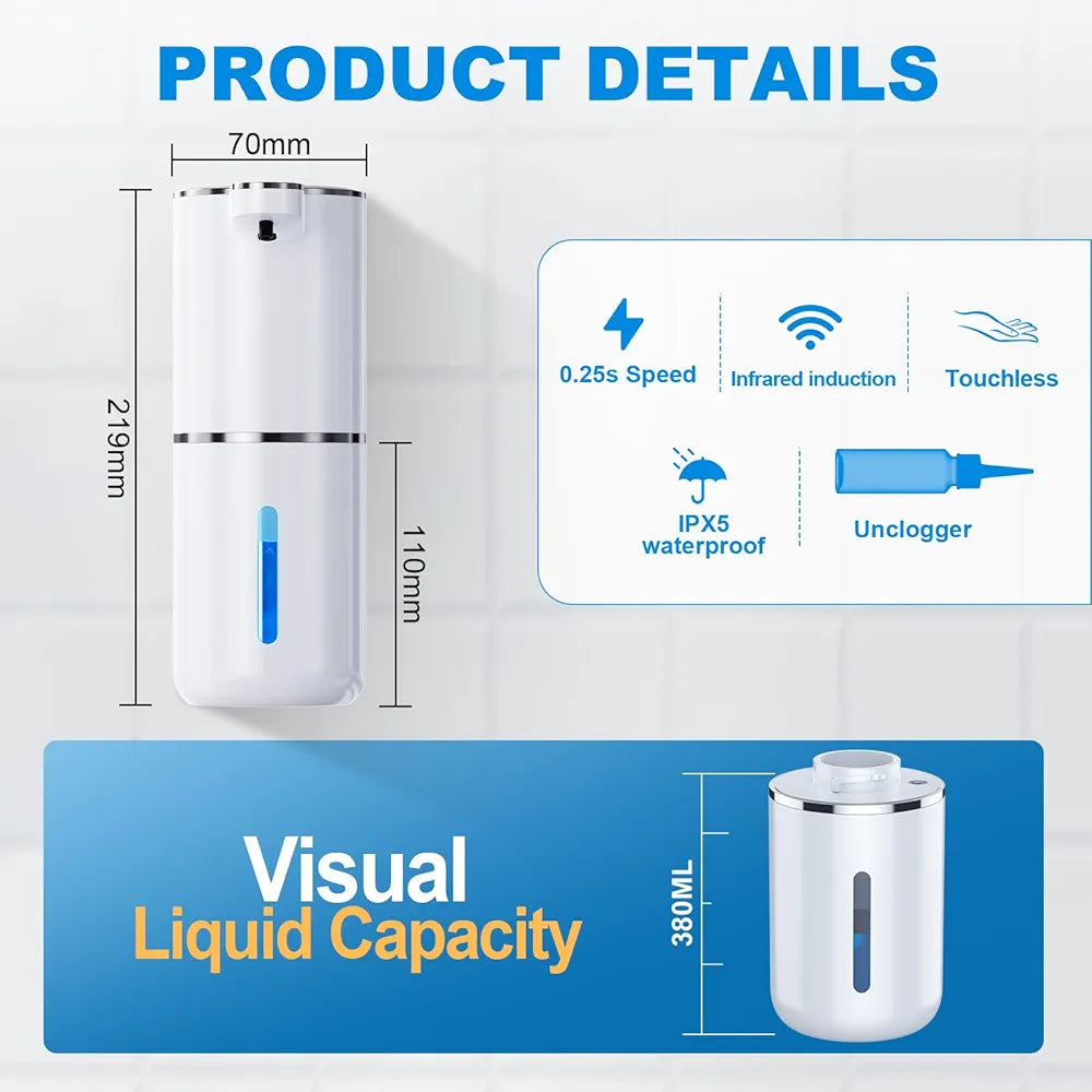 Smart Inductive Soap Dispenser Desktop Foam Electric Bubbler